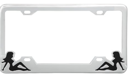 60193 CR. LICENSE PLATE FRAME W/ BLACK NUDE - General Diesel Repair & Chrome
