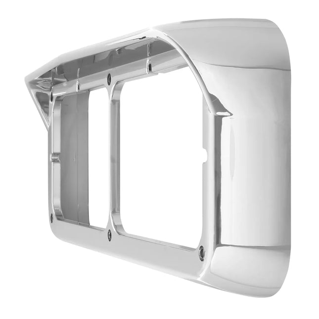 87590 CR. Plastic Dual Headlight Bezel W/Visor For PETE, KW, FLT - General Diesel Repair & Chrome