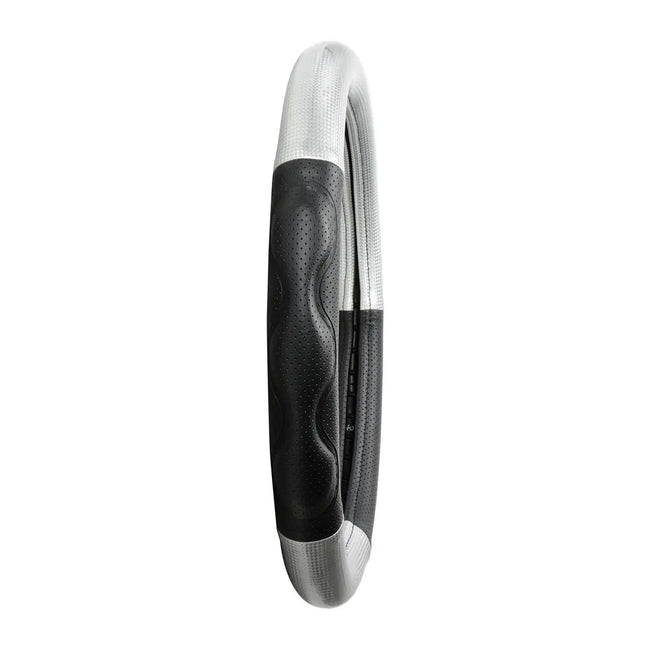 54055 18” Steering Wh. CVR. Silver Carbon w/Black Soft Pad - General Diesel Repair & Chrome