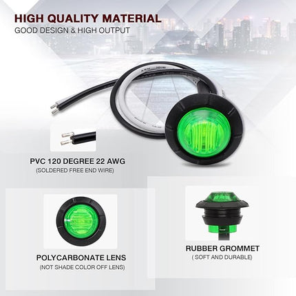 BLG10 Bullet Lights 10 ct Green - General Diesel Repair & Chrome