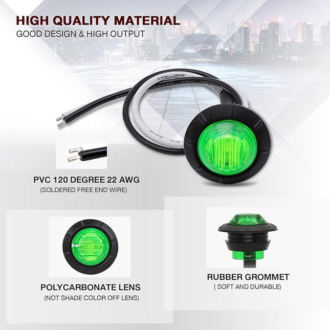 BLG10 Bullet Lights 10 ct Green - General Diesel Repair & Chrome