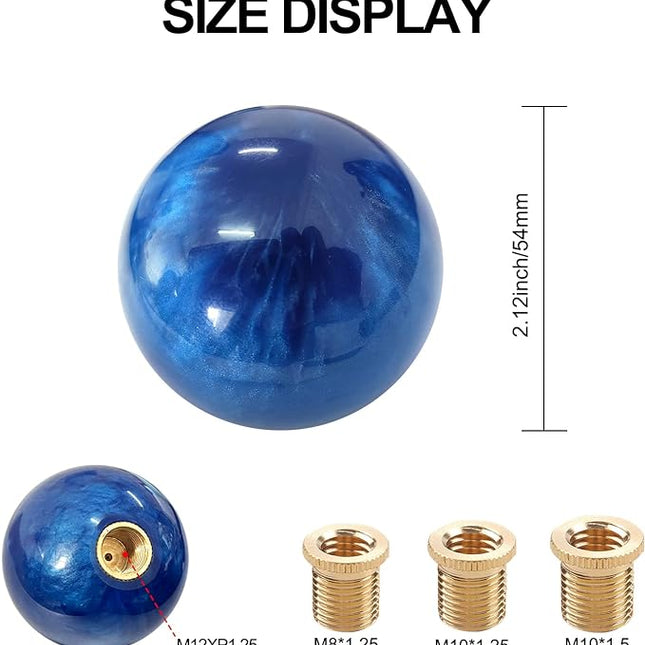 Lunsom Round Shift Knob Blue - General Diesel Repair & Chrome