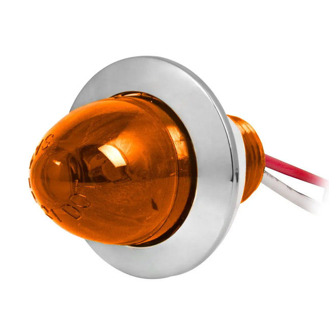75400 1” Mini Watermelon Amber/Amber 1 LED Screw Light w/Cr. Pl. Bezel - General Diesel Repair & Chrome