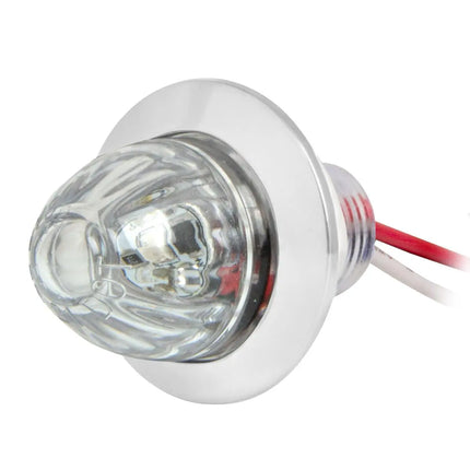 75403 1” Mini Watermelon Red/Clear 1 LED Light w/Cr. Pl. Bezel - General Diesel Repair & Chrome