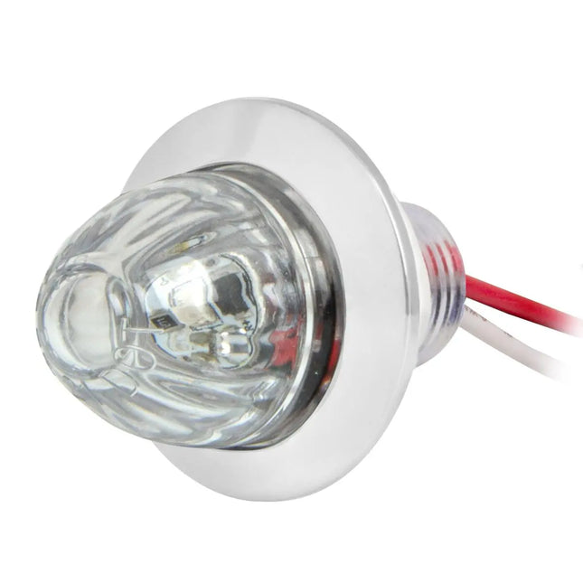 75403 1” Mini Watermelon Red/Clear 1 LED Light w/Cr. Pl. Bezel - General Diesel Repair & Chrome