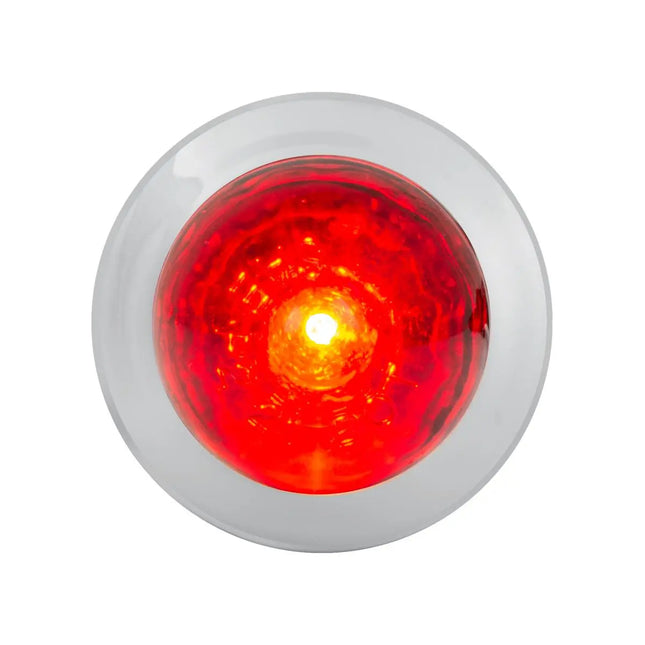 75402 1” Mini Watermelon Red/Red 1 LED Screw Light w/Cr. Pl. Bezel - General Diesel Repair & Chrome