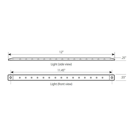 76310 12” Ultra Thin Amber 15- LED Marker Light Bar, Amber Lens - General Diesel Repair & Chrome