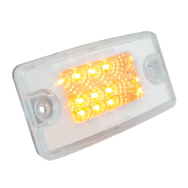 76321 RECT. SPYDER AMBER/CLEAR 8 LED FOR FL VISOR/CAB MARKER LIGHT - General Diesel Repair & Chrome