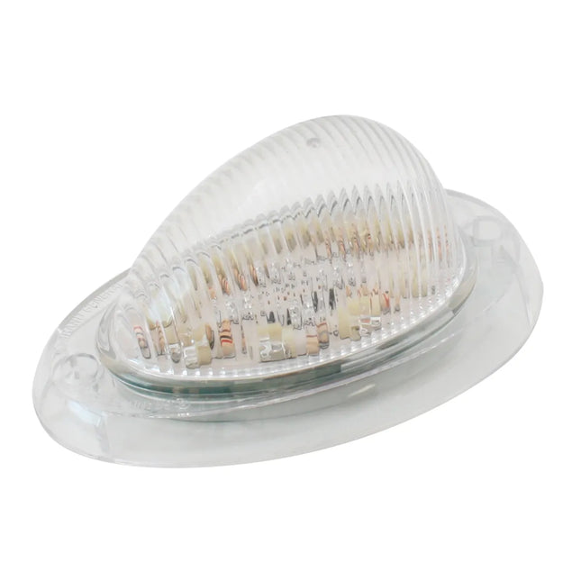 76371 OVAL AMBER/CLEAR SIDE MARKER/ TURN 12-LED LIGHT FOR FL MODEL - General Diesel Repair & Chrome