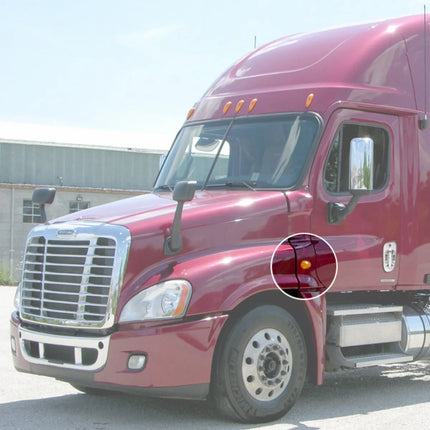 76374 AMBER SIDE MARKER/TURN 9 LED LIGHT FOR FL CASCADIA 09+ - General Diesel Repair & Chrome