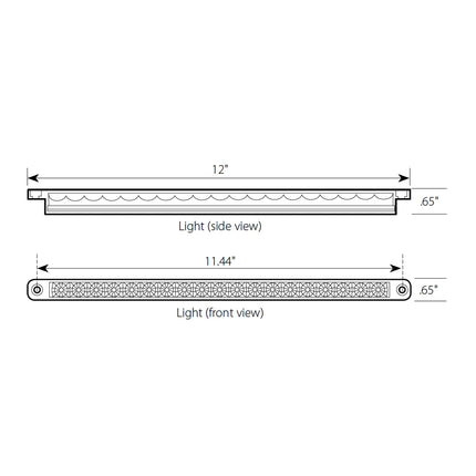 76382 12” 18 SMD LED Flush Mount Light Bar, Blue Len, 3 Wires - General Diesel Repair & Chrome