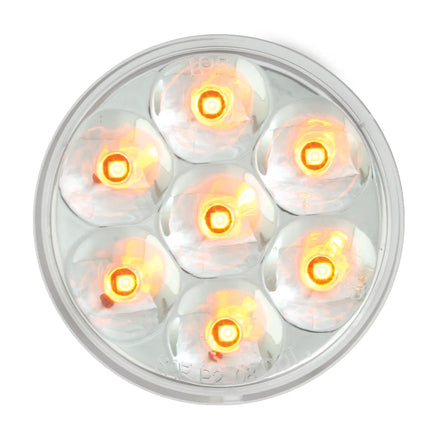 76581 2.5” low Profile Pearl Amber 7- LED Marker Light, Clear Lens - General Diesel Repair & Chrome