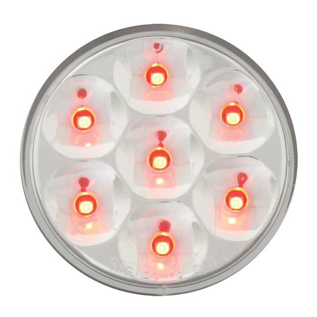 76543 2” Low Profile Pearl Red 7- LED Marker Light, Clear Lens - General Diesel Repair & Chrome