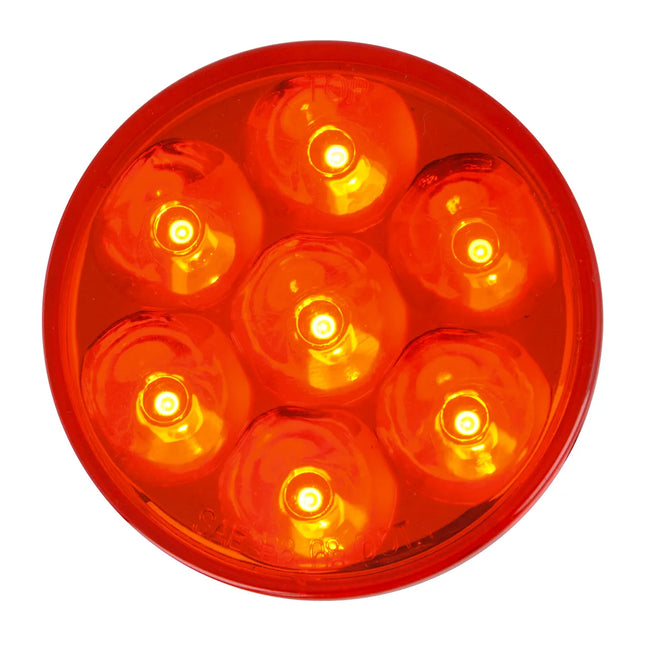 76583 2.5" LOW PROFILE PEARL RED 7-LED MARKER LIGHT, CLEAR LENS - General Diesel Repair & Chrome