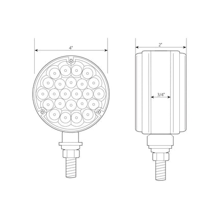 78363 4” Pearl Double Face Amber/Red 24-LED Light, Clear Lens - General Diesel Repair & Chrome