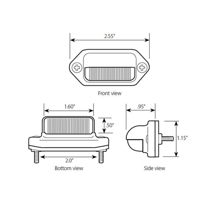 81735 License/inter White 2-LED Light, Cr. Housing - General Diesel Repair & Chrome