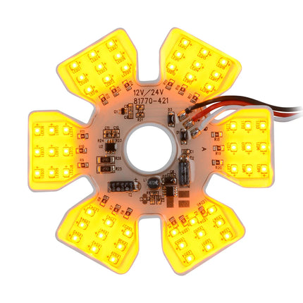 AMBER ULTRA THIN AIR CLEANER HEX 54 LED DUAL FUNCTION LIGHT 12/24V - General Diesel Repair & Chrome
