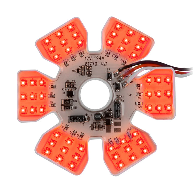 RED ULTRA THIN AIR CLEANER HEX 54 LED DUAL FUNCTION LIGHT 12/24V - General Diesel Repair & Chrome