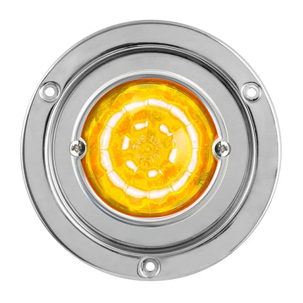 81911 Amber/Clear Classic Watermelon 18 LED Light w/S.S. Flange BZL - General Diesel Repair & Chrome