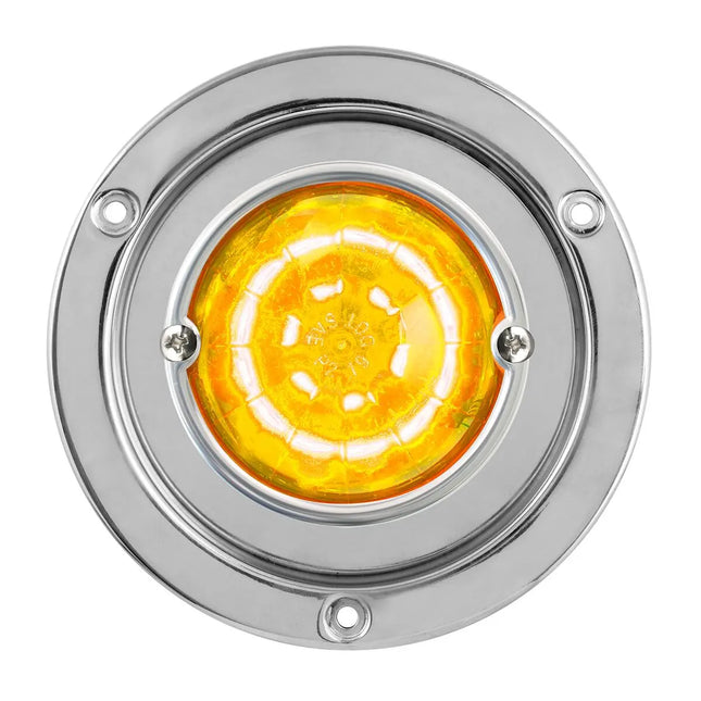 81911 Amber/Clear Classic Watermelon 18 LED Light w/S.S. Flange BZL - General Diesel Repair & Chrome