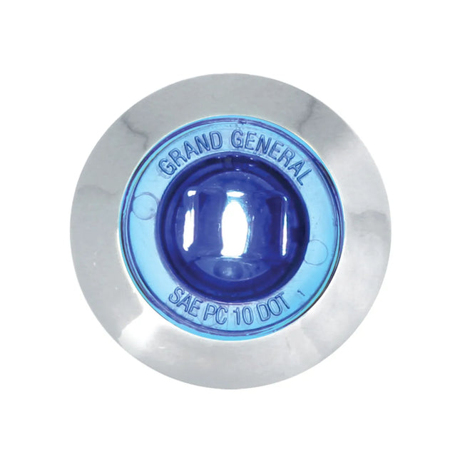 87065 1” Mini Blue/Blue 1 LED Light w/Cr. Pl. Bezel - General Diesel Repair & Chrome