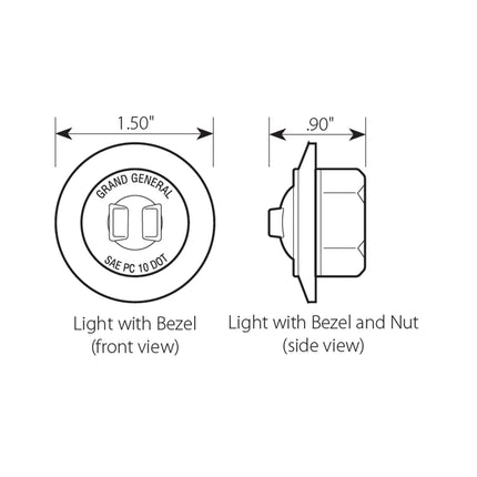 87065 1” Mini Blue/Blue 1 LED Light w/Cr. Pl. Bezel - General Diesel Repair & Chrome