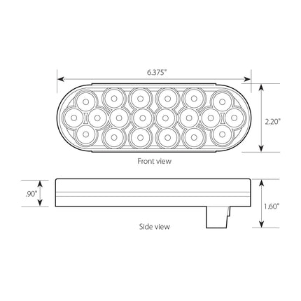 87721SP OVAL FLEET RED 20 LED LIGHT, RED LENS - General Diesel Repair & Chrome