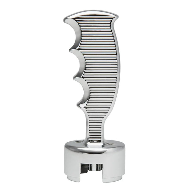 93481 CR ALUM STRAIGHT GRIP W/LINES GEARSHIFT KNOB, FITS EF-13/18 SPEED - General Diesel Repair & Chrome