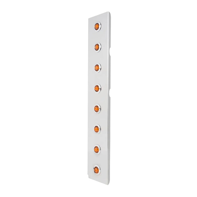 97445 S.S. FRONT BREATHER PANEL W/1" MINI AMBER/AMBER/BEZEL LIGHT - General Diesel Repair & Chrome