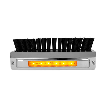 98980 Cr. Alum. Boot Caddie w/ Black Brush & Amber/Clr 5 LED Light - General Diesel Repair & Chrome
