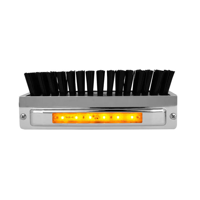 98980 Cr. Alum. Boot Caddie w/ Black Brush & Amber/Clr 5 LED Light - General Diesel Repair & Chrome