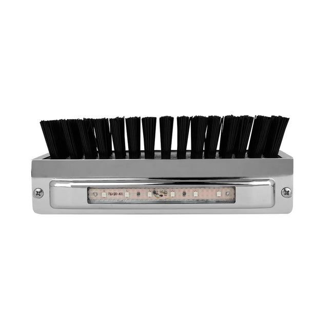 98981 CR. Alum. Boot Caddie W/ Black Brush & Amber/CLR 6 LED Light - General Diesel Repair & Chrome