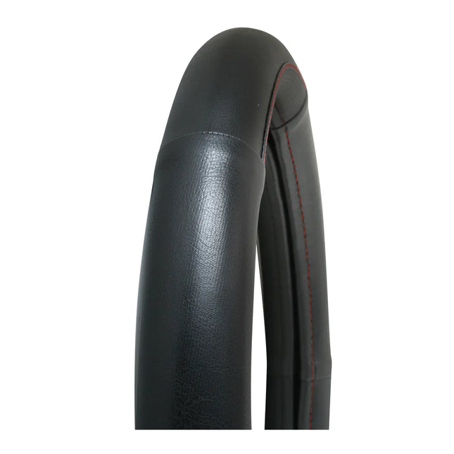 54009 18” Black PVC Steering Wh. CVR. W/ Red Stitching Line - General Diesel Repair & Chrome