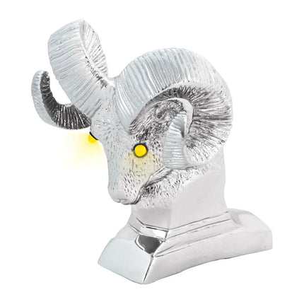 48046 Cr. Ram’s Head Hood Ornament w/ Amber LED Eyes - General Diesel Repair & Chrome