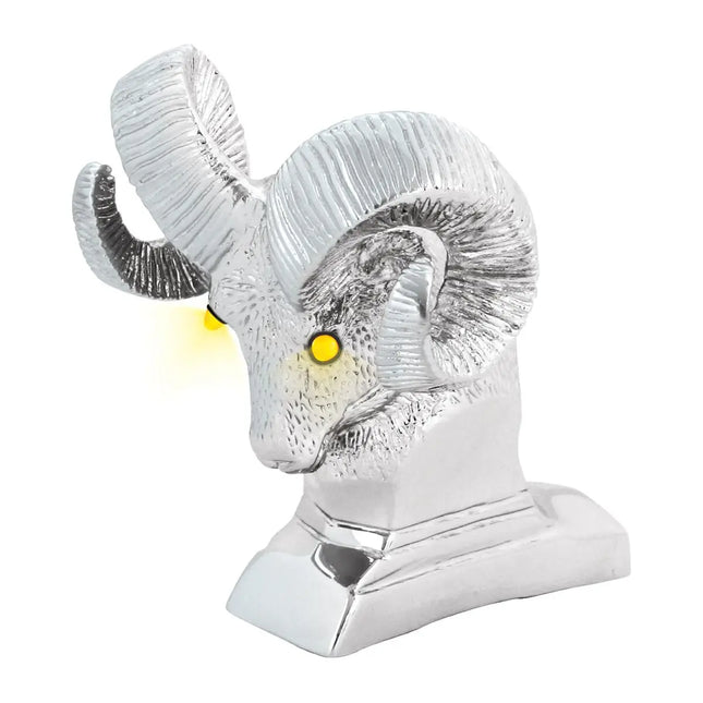 48046 Cr. Ram’s Head Hood Ornament w/ Amber LED Eyes - General Diesel Repair & Chrome