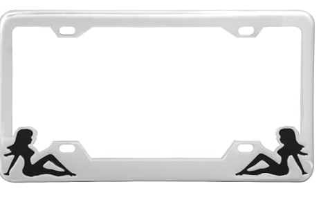 60193 CR. LICENSE PLATE FRAME W/ BLACK NUDE - General Diesel Repair & Chrome