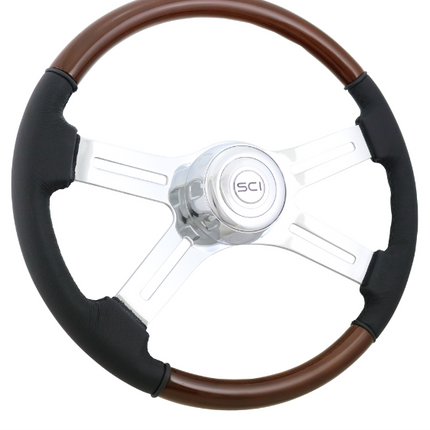 480-3003-77502 Classic Combo 18" Wood & Leather - General Diesel Repair & Chrome