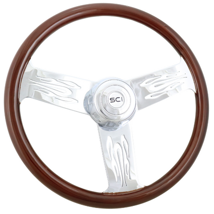 278-3003-77502 Flames-18" Mahogany Rim - General Diesel Repair & Chrome