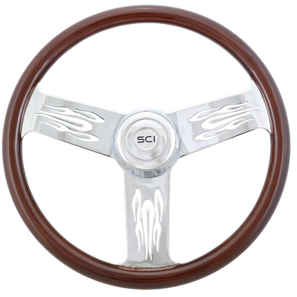 278-3003-77502 Flames-18" Mahogany Rim - General Diesel Repair & Chrome