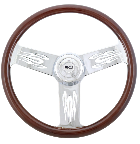 278-3003-77502 Flames-18" Mahogany Rim - General Diesel Repair & Chrome