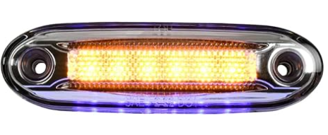 77592 5-1/8” RECT. Amber 6LED Side Marker w/Blue 6LED under glow - General Diesel Repair & Chrome