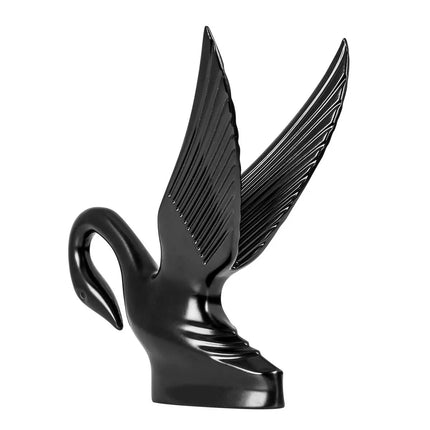 48008 Matte Black Powered Coated Classic Swan Hood Ornament - General Diesel Repair & Chrome