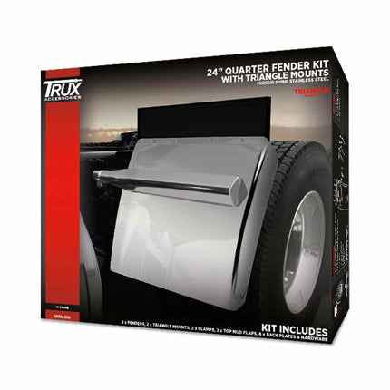 TFEN-Q10 Fenders - Quarter - 24" - Triangle Mounts - 16 Ga. - General Diesel Repair & Chrome