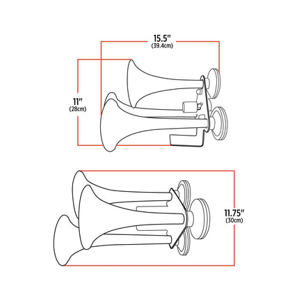THORN-1 Train Horns - 3 Bell Chrome Train Horn - General Diesel Repair & Chrome