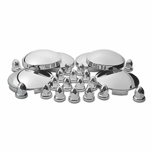 THUB-C2 Wheel Accessories - Kit - Chrome Metal Front & Rear Hubcap Kit - General Diesel Repair & Chrome