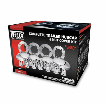 THUB-C5 Wheel Accessories - Kit - Chrome Metal Hubcap Kit for Trailers - General Diesel Repair & Chrome