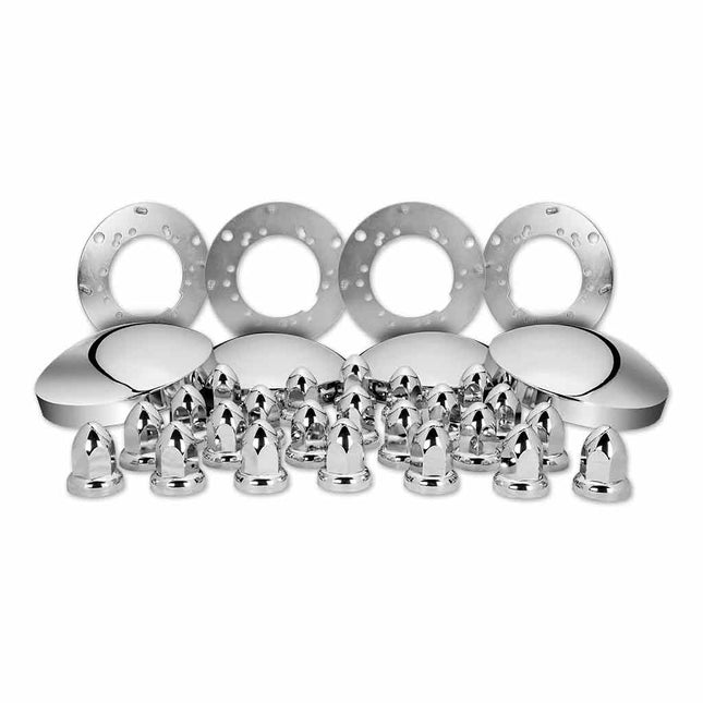 THUB-C6 Wheel Accessories - Kit - Stainless Steel Hubcap Kit for Trailers - General Diesel Repair & Chrome