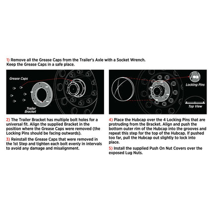 THUB-C6 Wheel Accessories - Kit - Stainless Steel Hubcap Kit for Trailers - General Diesel Repair & Chrome
