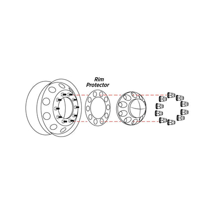 THUB-FRP33 Chrome Plastic Front Hub Cover with 33mm Threaded Nut Covers - General Diesel Repair & Chrome