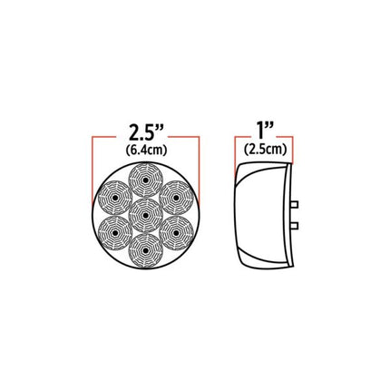 2.5″ Red Marker to Purple Auxiliary Round LED Light – 7 Diodes TLED-2HXRP - General Diesel Repair & Chrome